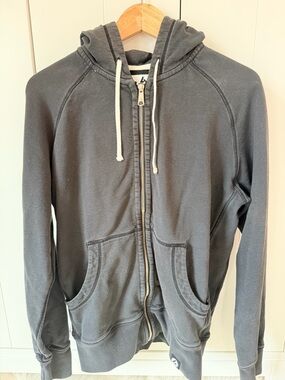 American Giant Midweight Full Zip Hoodie Black USA Made Size Small